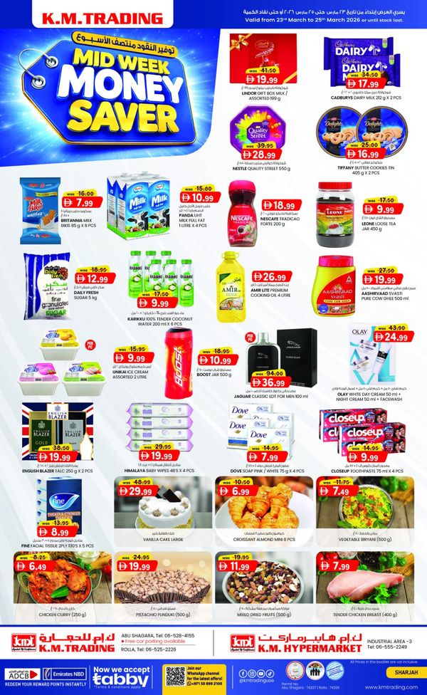 Midweek Money Saver - Sharjah from K.M. TRADING until 25th March