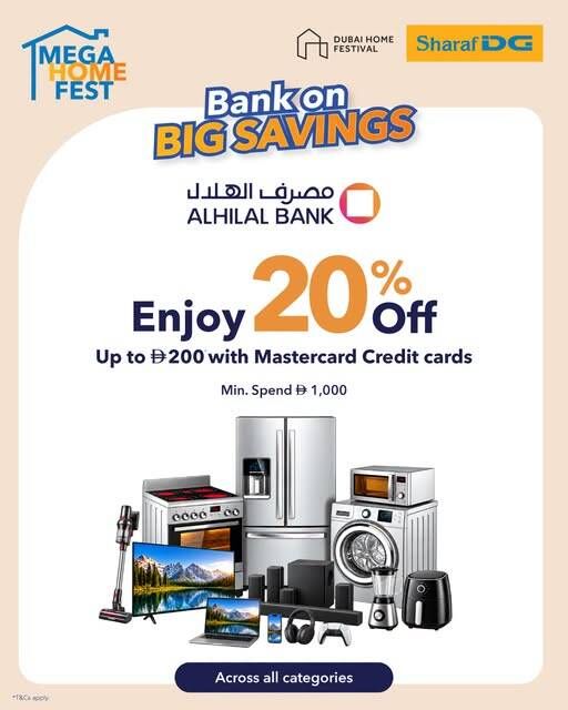 Get 20% OFF Up from Sharaf DG until 1st November