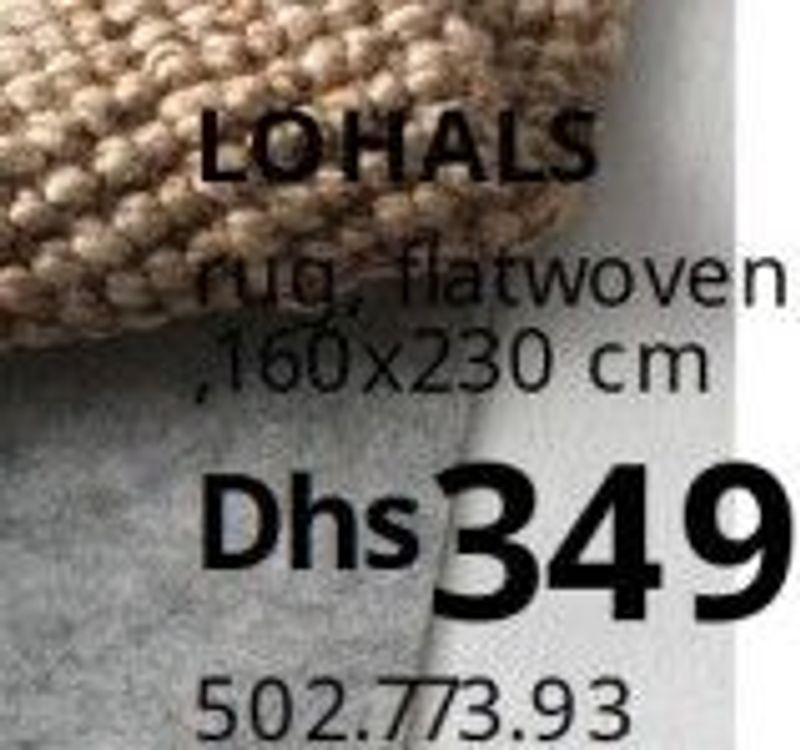 LOHALS rug, flatwoven, natural, 160x230 cm