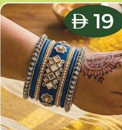 Ladies Blue & Gold Bangles Set