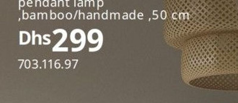 SINNERLIG pendant lamp bamboo/handmade, 50 cm