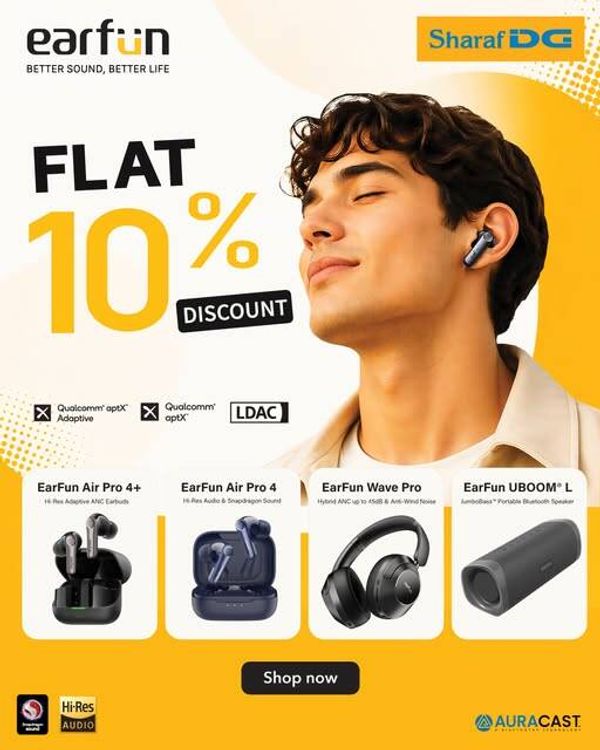 Enjoy A Flat 10% Discount from Sharaf DG until 5th May