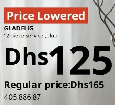 GLADELIG 12-piece service, blue