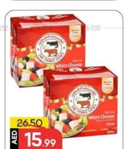 The Three Cows White Feta Cheese 2X500Gm