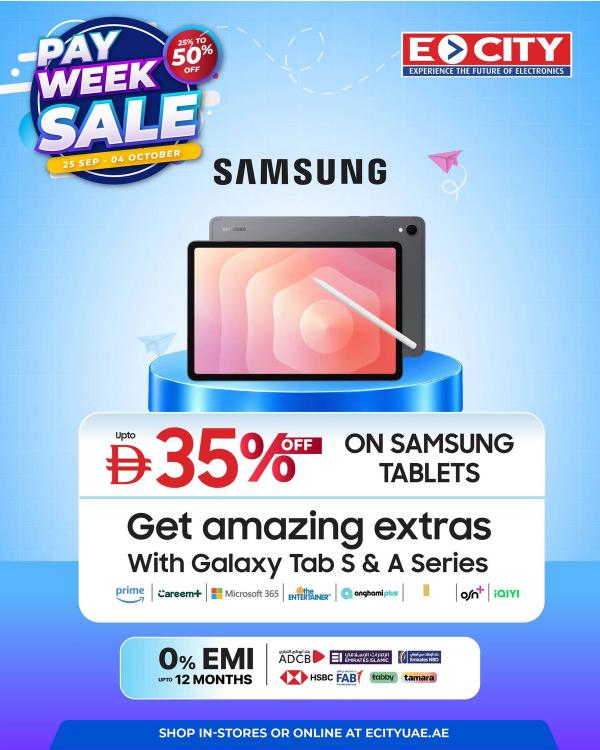 Sale On Samsung Galaxy Tabs from ECity until 4th October