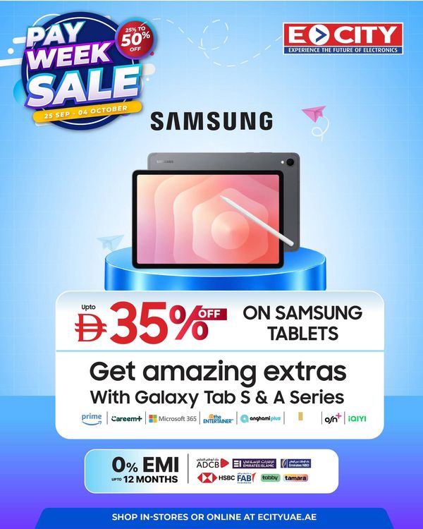 Sale On Samsung Galaxy Tabs from ECity until 4th October