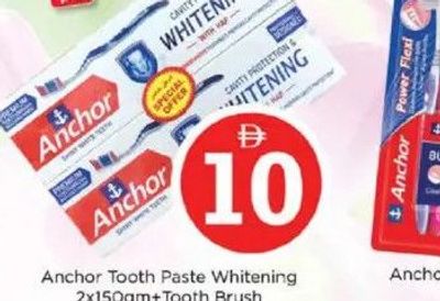 Anchor Tooth Paste Whitening 2x150gm + Tooth Brush