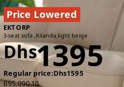 EKTORP 3-seat sofa, Kilanda light beige