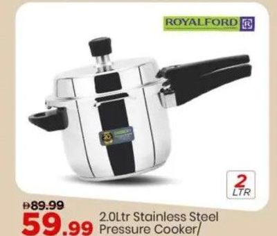 Royalford 2.0Ltr Stainless Steel Pressure Cooker/ Induction