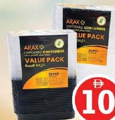 Arax Microwave Container With Lid RT BLK 500ml 25's