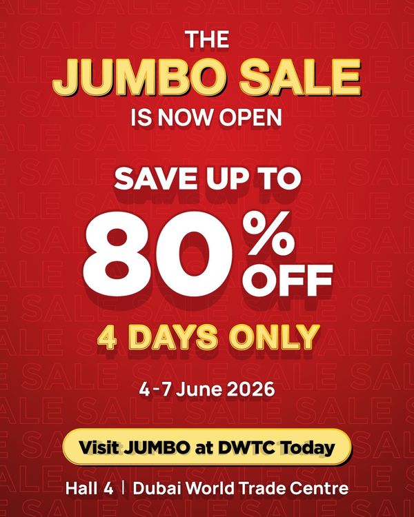 Save Up To 80% OFF from Jumbo until 7th June