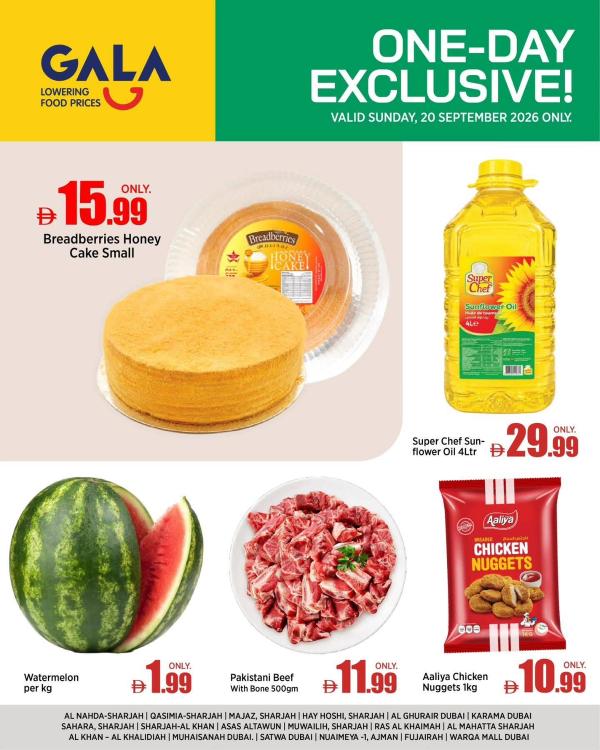 One Day Exclusive from Gala Supermarket until 20th September