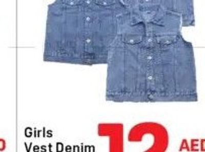 Girls Vest Denim Jacket Asstd