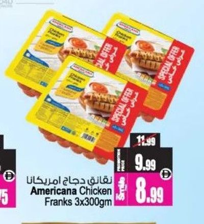 Americana Chicken Franks 3x300gm