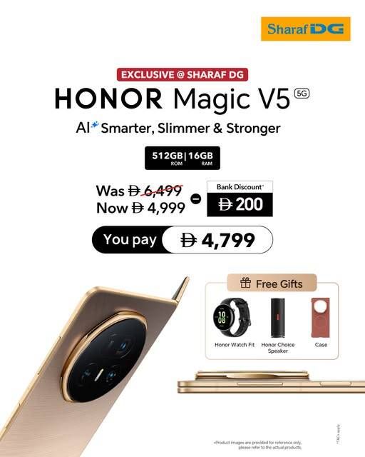 Sale On HONOR Magic V5 from Sharaf DG until 20th May