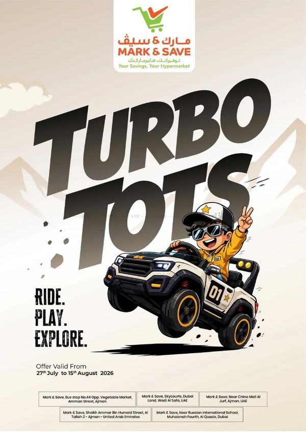 Turbo Tots from Mark & Save until 15th August