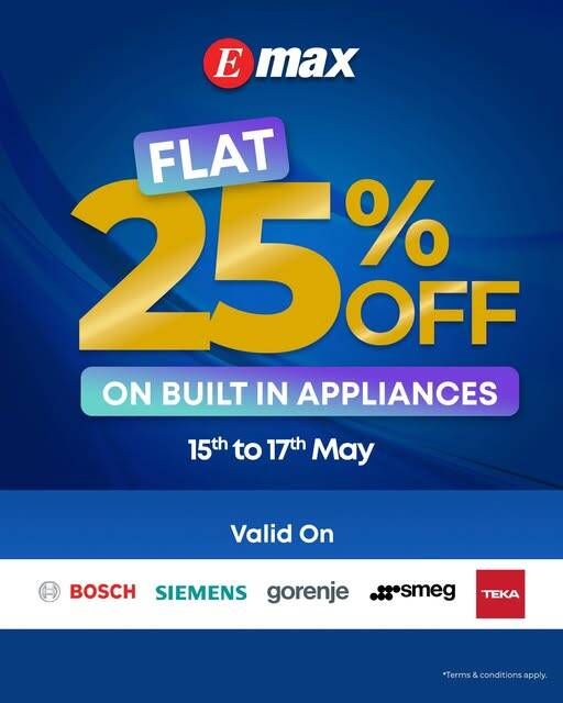 Enjoy FLAT 25% OFF On Built In Appliances from Emax until 17th May