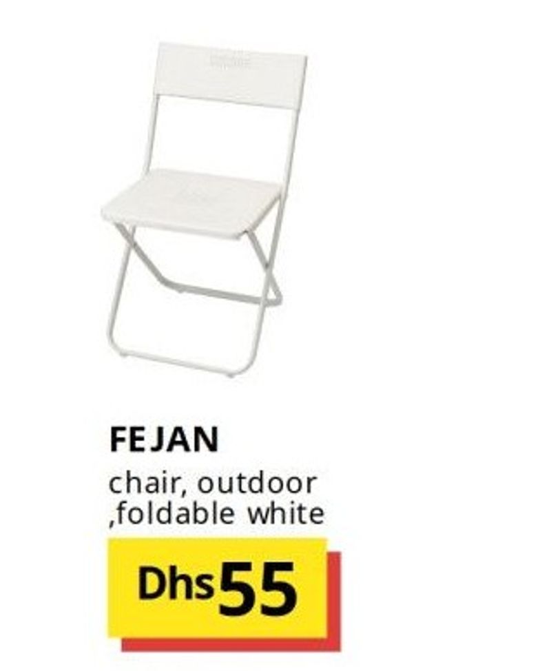 FEJAN chair, outdoor, foldable white