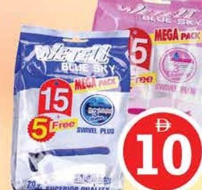 Wetell Triple Blade Razor Assorted 15+5's