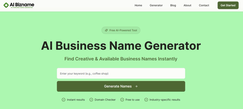 image of AI Business Name Generator