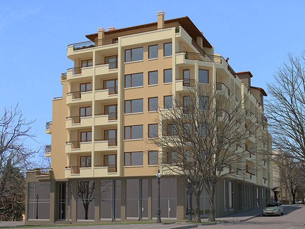 Three-six - storey residential building with underground garages and places for trade activity 15