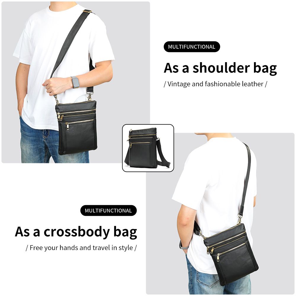 Morral de cuero genuino - Unisex