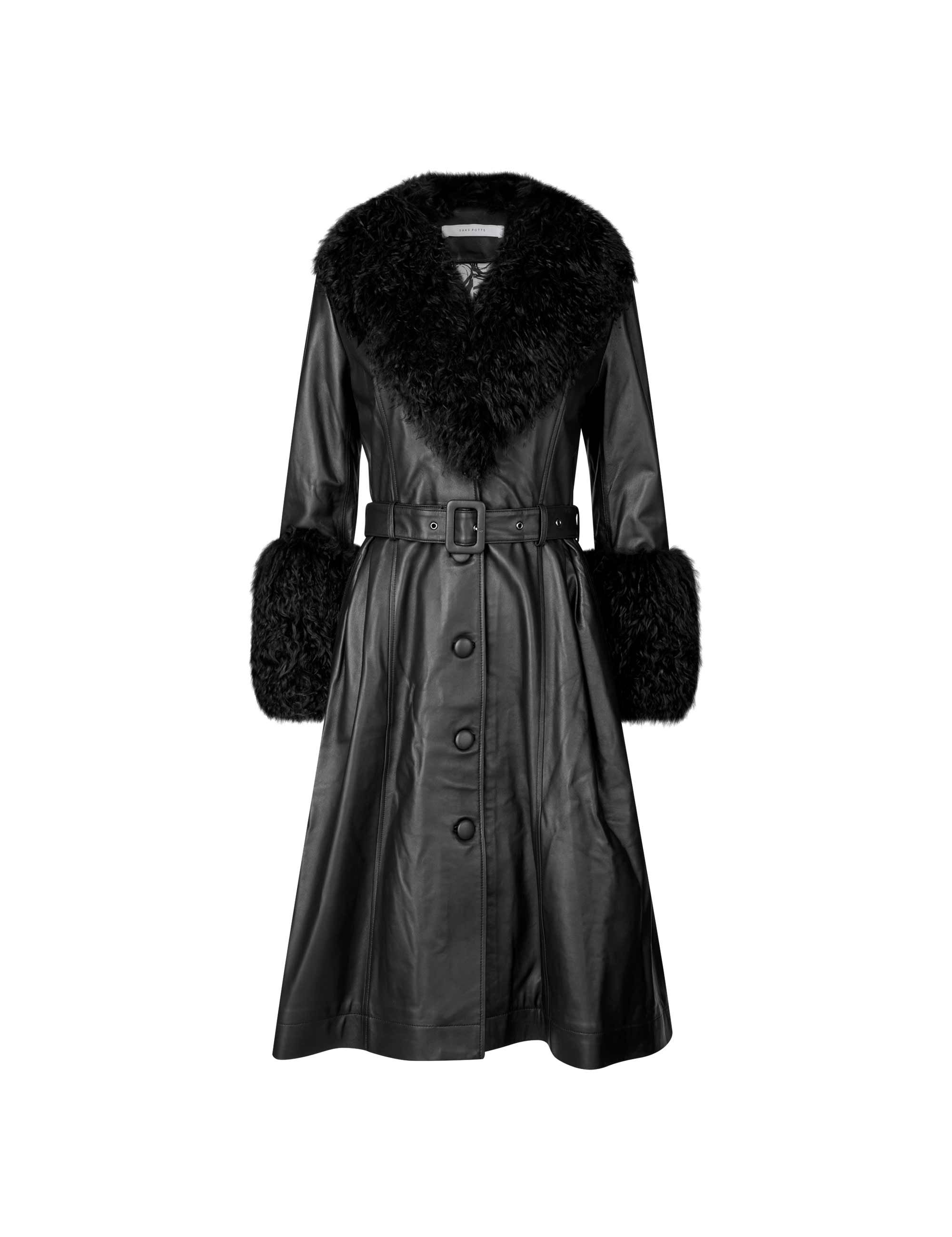 Saks Potts — Foxy Shearling Coat — Black
