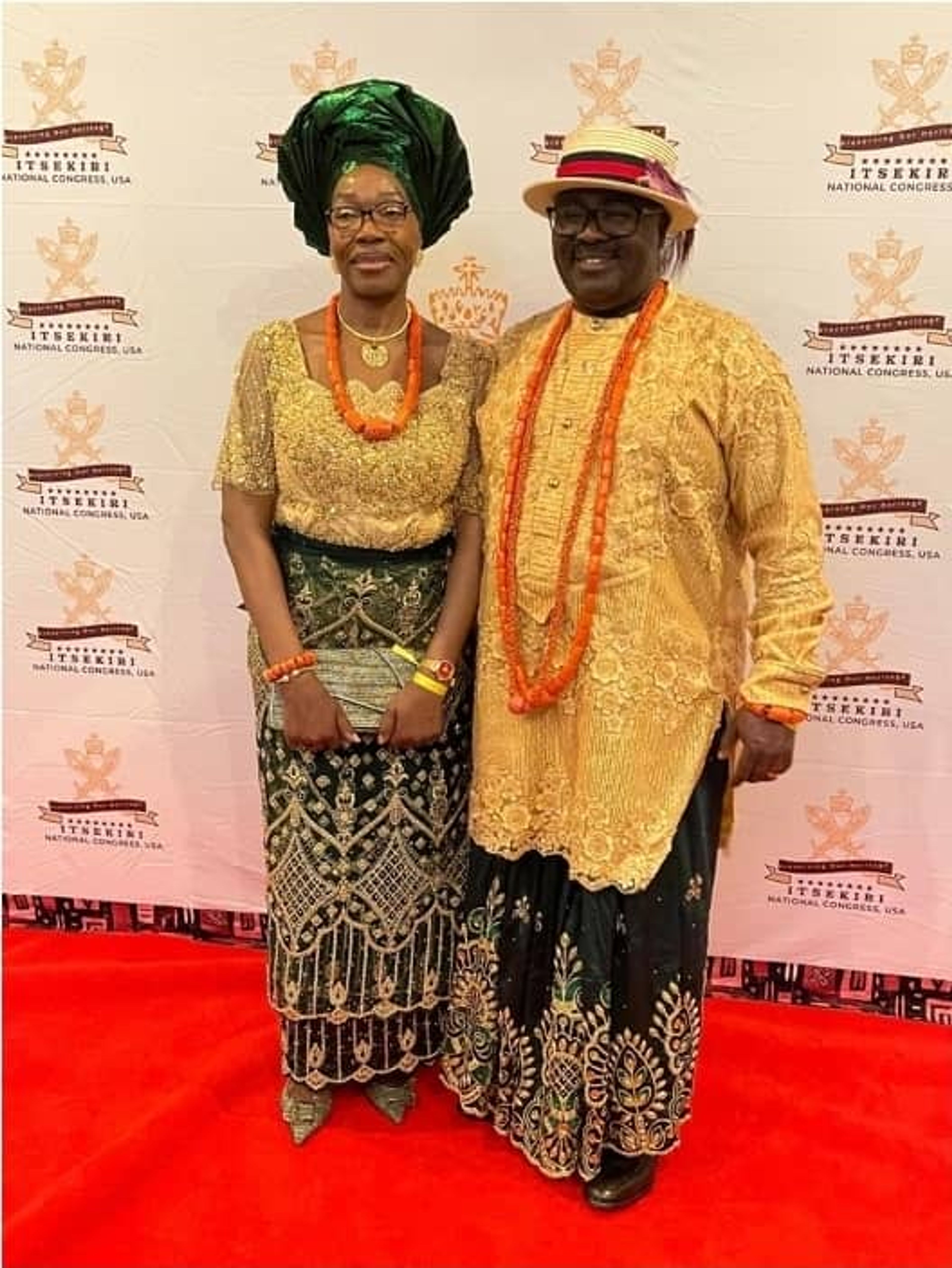 Mr. Moyo Edema, former President of INA Houston, and Mrs. Edema on the red carpet of the Congress, San Francisco 2026.