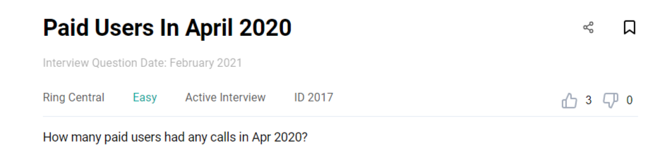 Business analyst interview question from Ring Central