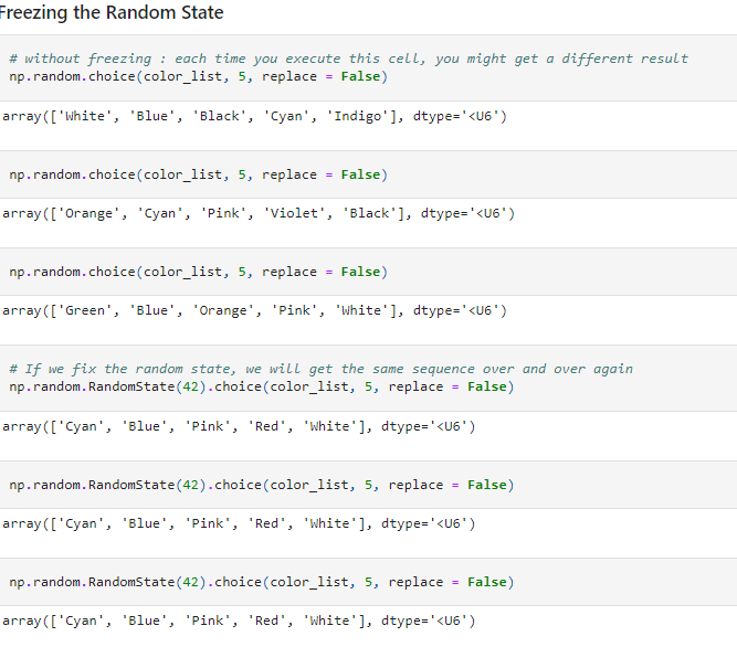 Freezing a Random State