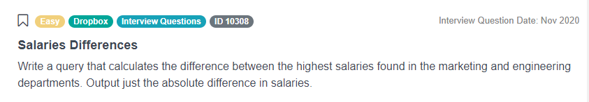 Salaries Differences Data Science Coding Interview Question