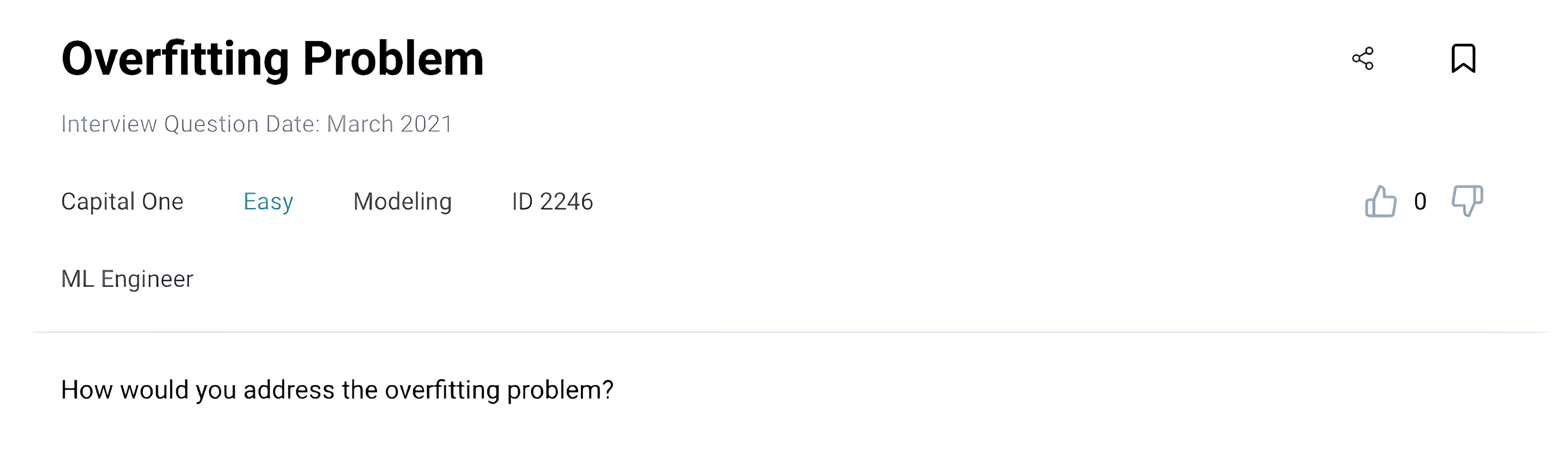AI interview questions regarding Overfitting Problem