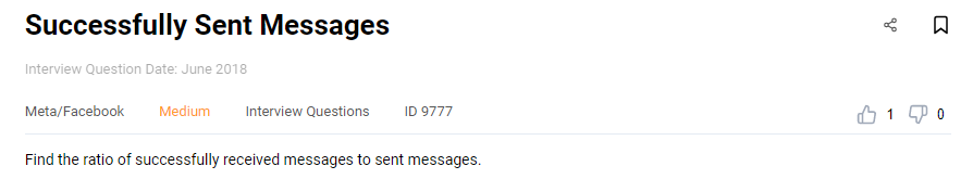 Facebook data engineer interview question to calculate sent messages