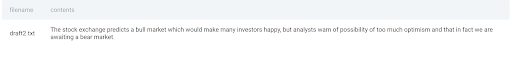 Find drafts which contains the word 'optimism'