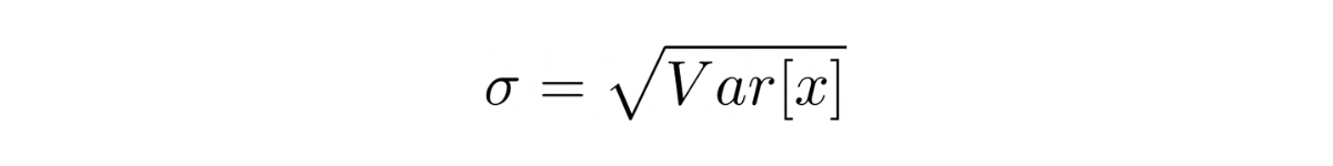 standard deviation is the square root of variance