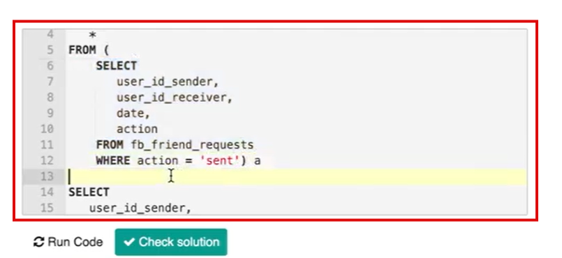 Facebook data science interview question