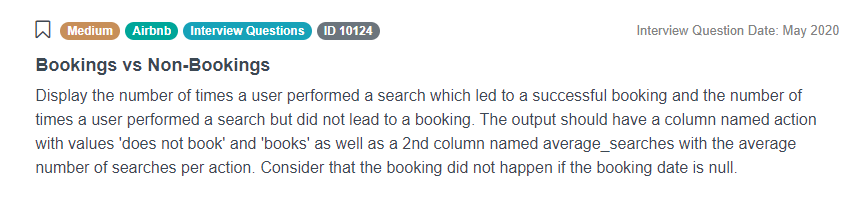 Airbnb Data Scientist Interview Question for Bookings vs Non-Bookings