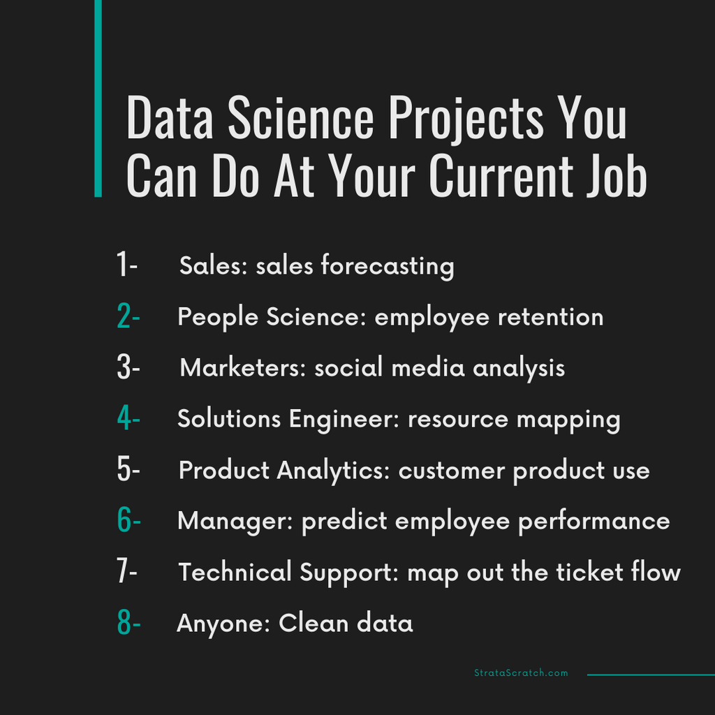 8 Data Science Projects You Can Do At Your Current Job - StrataScratch