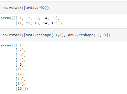 vstack in numpy