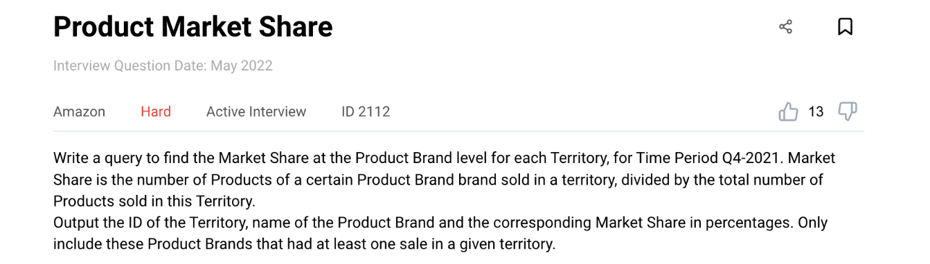 Product analyst interview question from Amazon