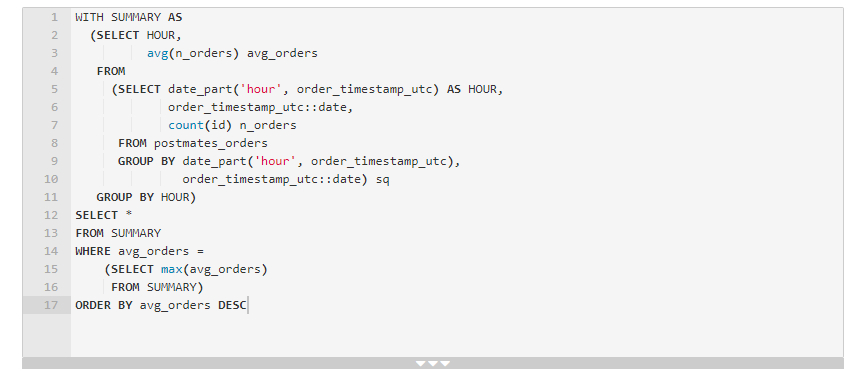 Postmates data science coding interview question solution