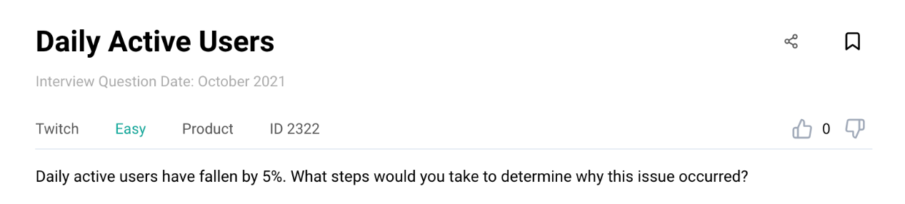 Product analyst interview question from Twitch