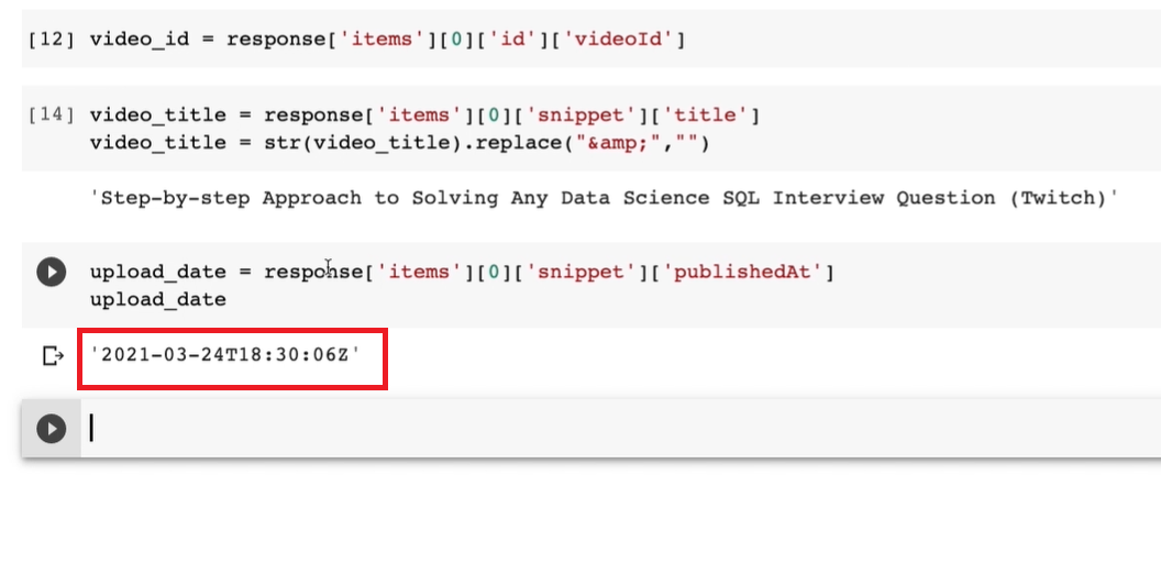 Parsing through the output and saving it to variables