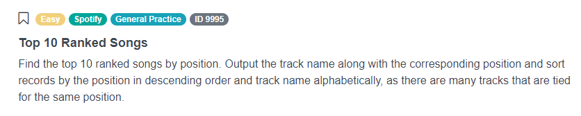 Python Pandas Interview Questions for Top 10 Ranked Songs