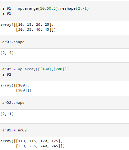 Numpy Broadcasting Example