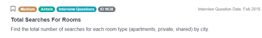 Airbnb Data Scientist Interview Question for Total Searches For Rooms