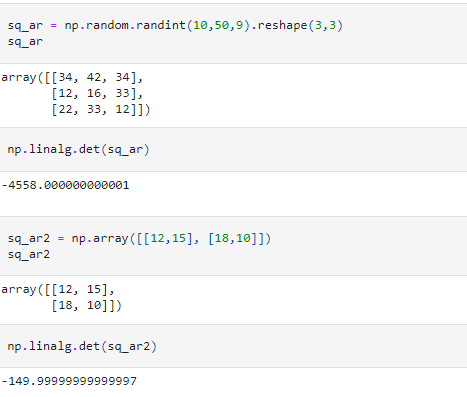 Determinant of a matrix