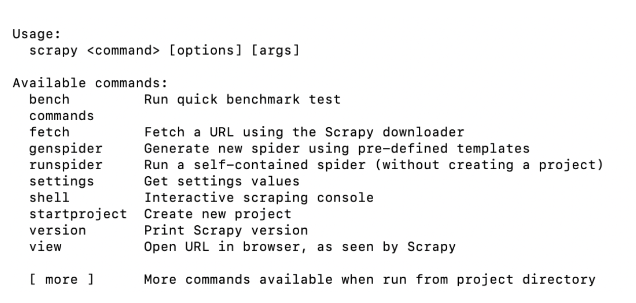 Function of Scrapy python data collection library