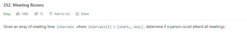 LeetCode Meeting Rooms Problem