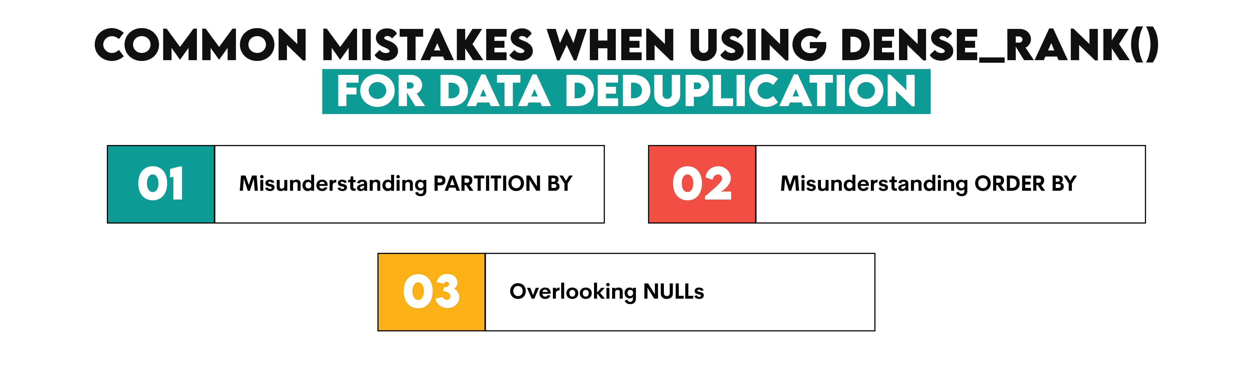 Common Mistakes When Using Dense Rank for Deduplication in SQL